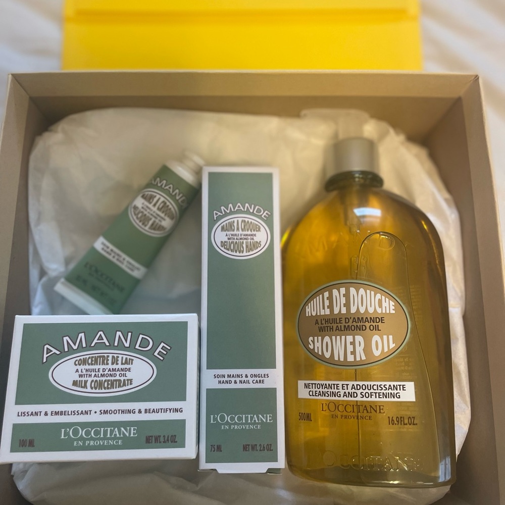 Large Size Loccitane Almond Shower Oil and Hand Care Set
